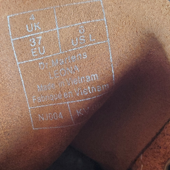 Dr. Martens Women's Leona Tan Farrier Leather Heeled Boots Size 6 - Picture 12 of 12